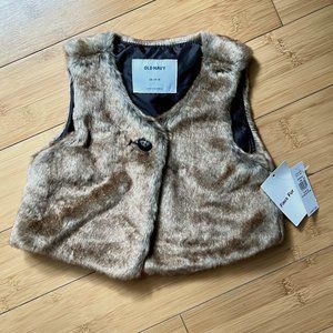 NWT Old Navy Faux Fur Vest - 18-24m